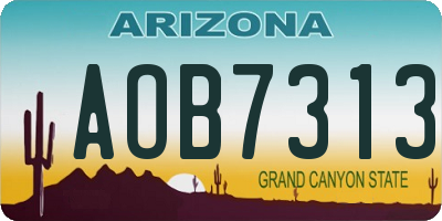 AZ license plate AOB7313