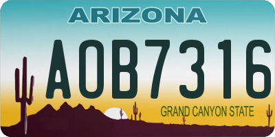 AZ license plate AOB7316