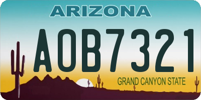 AZ license plate AOB7321