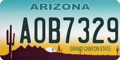 AZ license plate AOB7329