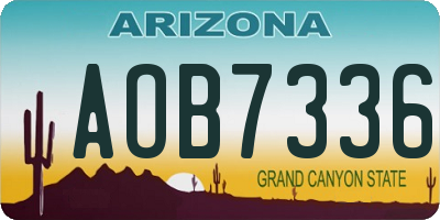 AZ license plate AOB7336