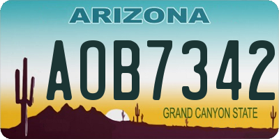 AZ license plate AOB7342