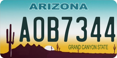 AZ license plate AOB7344