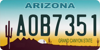 AZ license plate AOB7351