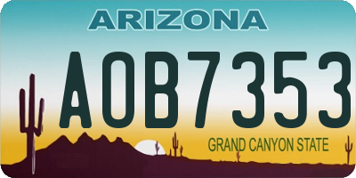 AZ license plate AOB7353