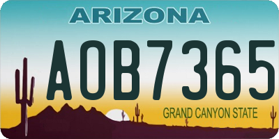 AZ license plate AOB7365