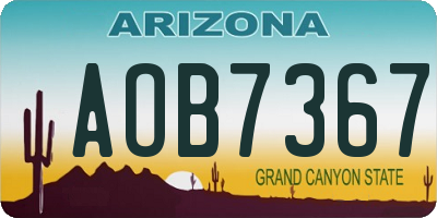 AZ license plate AOB7367