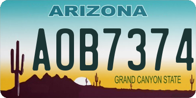 AZ license plate AOB7374