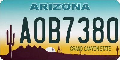 AZ license plate AOB7380