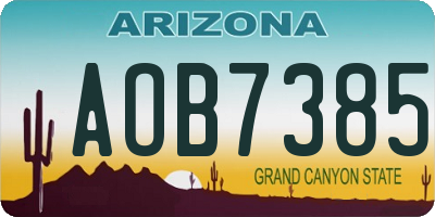 AZ license plate AOB7385
