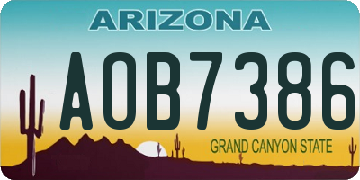 AZ license plate AOB7386