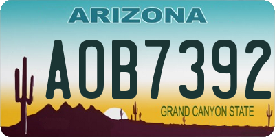 AZ license plate AOB7392