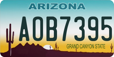 AZ license plate AOB7395