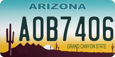 AZ license plate AOB7406