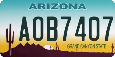 AZ license plate AOB7407