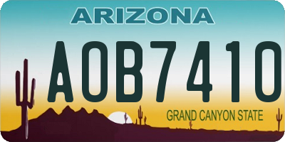 AZ license plate AOB7410
