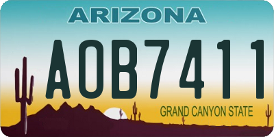 AZ license plate AOB7411