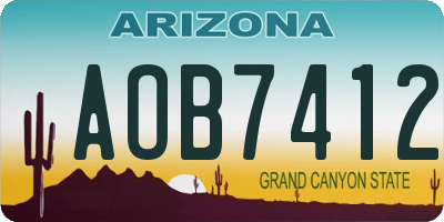 AZ license plate AOB7412