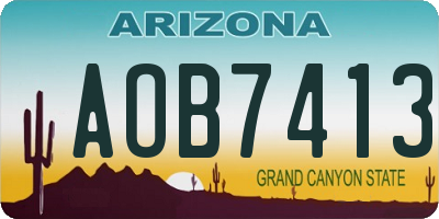AZ license plate AOB7413