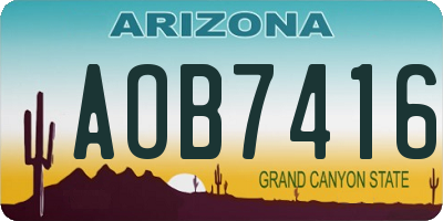 AZ license plate AOB7416