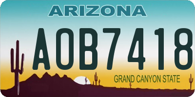 AZ license plate AOB7418