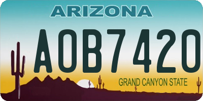 AZ license plate AOB7420