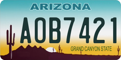AZ license plate AOB7421