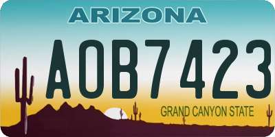 AZ license plate AOB7423