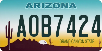 AZ license plate AOB7424