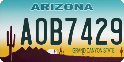 AZ license plate AOB7429