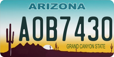 AZ license plate AOB7430