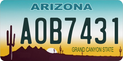 AZ license plate AOB7431