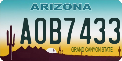 AZ license plate AOB7433