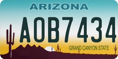 AZ license plate AOB7434