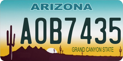AZ license plate AOB7435