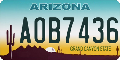 AZ license plate AOB7436