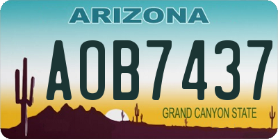 AZ license plate AOB7437