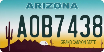 AZ license plate AOB7438