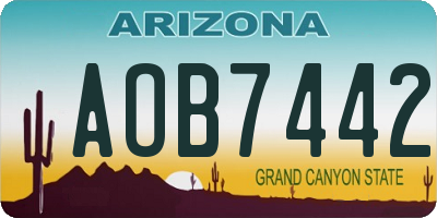 AZ license plate AOB7442