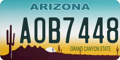 AZ license plate AOB7448