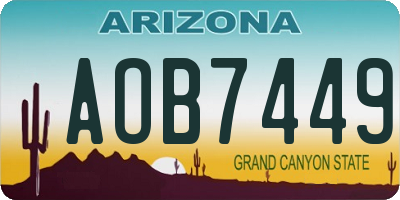 AZ license plate AOB7449