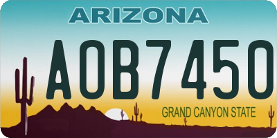 AZ license plate AOB7450