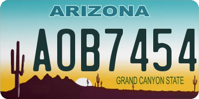 AZ license plate AOB7454