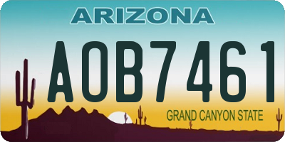 AZ license plate AOB7461