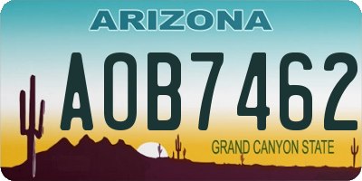 AZ license plate AOB7462
