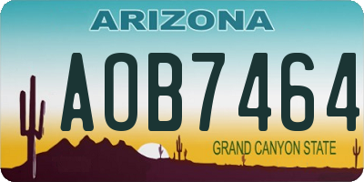 AZ license plate AOB7464