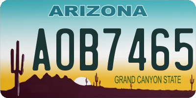 AZ license plate AOB7465