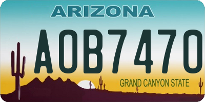 AZ license plate AOB7470