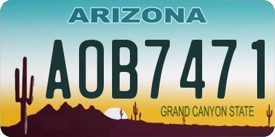 AZ license plate AOB7471