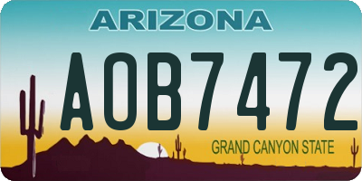 AZ license plate AOB7472